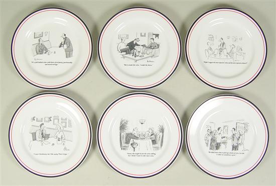 Appraisal: The New Yorker Cocktail Plates Set of six with The