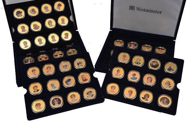 Appraisal: TWO CASES containing fifty four photographic medallions celebrating the life