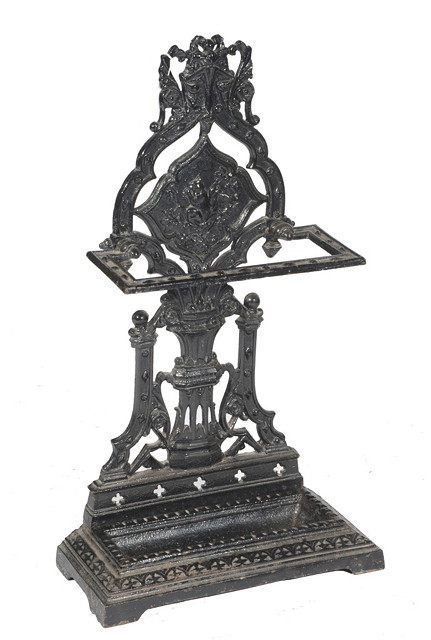 Appraisal: A VICTORIAN CAST IRON STICK STAND in the manner of