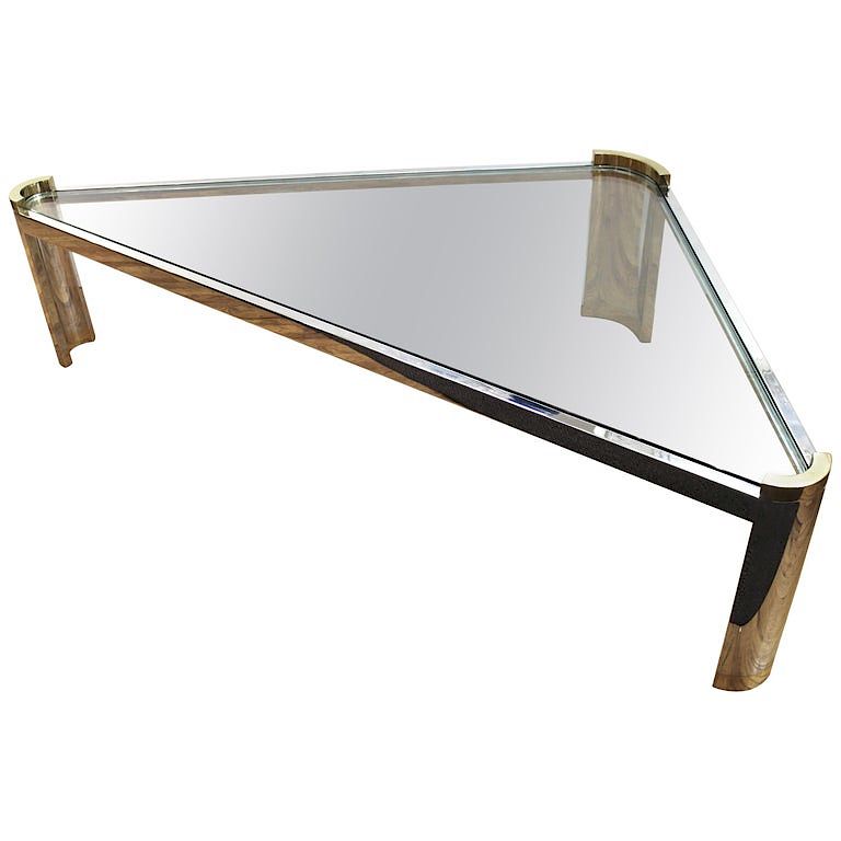 Appraisal: Jay Spectre Modern Triangular Coffee Table Jay Spectre modern coffee