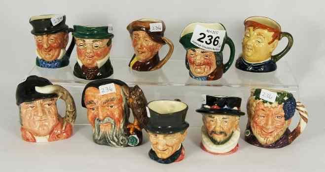 Appraisal: Royal Doulton Miniature Character Jugs Merlin D Gone Away D