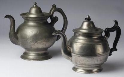 Appraisal: AMERICAN PEWTER TEAPOT GEORGE RICHARDSON PROVIDENCE RHODE ISLAND - Together