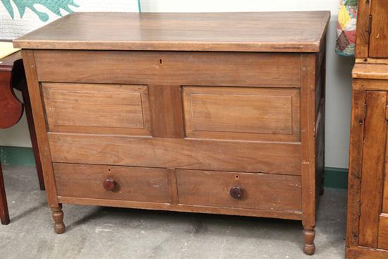 Appraisal: BLANKET CHEST Poplar tall chest with interior til paneled front