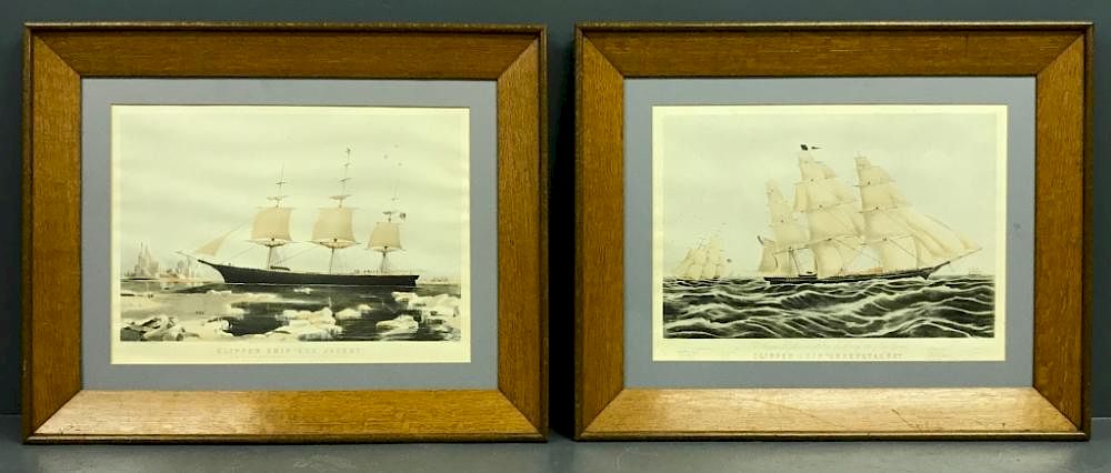 Appraisal: Two Currier Ives Clipper Ships Two Currier Ives clipper ships