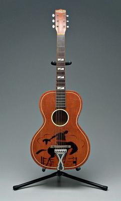 Appraisal: Royalist guitar mahogany body with stenciled cowboy designs probably s