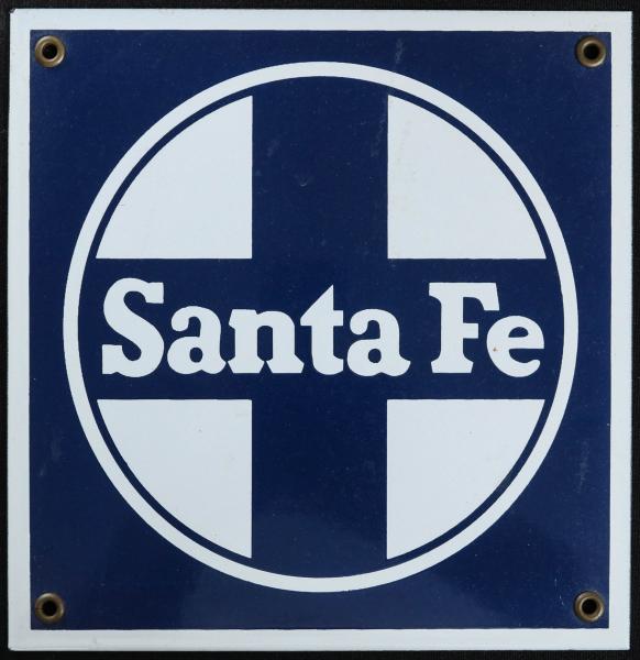 Appraisal: A REPRODUCTION SANTA FE RAILROAD PORCELAIN SIGNONSITE AUCTION This on-site