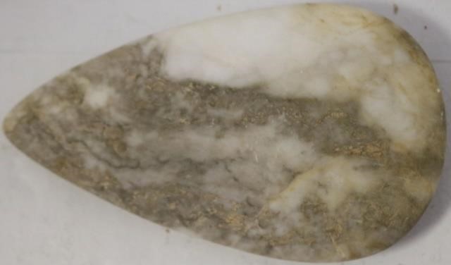 Appraisal: MAYAN HARDSTONE CELT AXE HEAD - AD WHITE MARBLE VERY