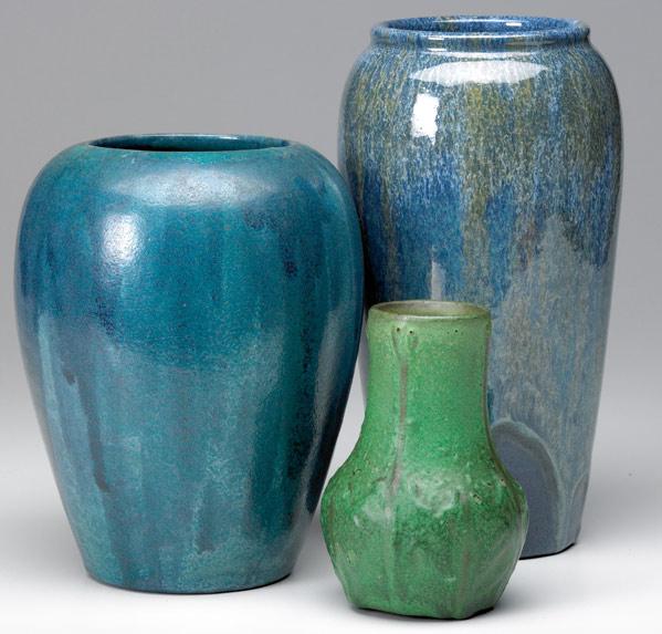 Appraisal: SATURDAY EVENING GIRLS VAN BRIGGLE Three vases two by S