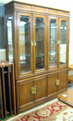 Appraisal: CHINA DISPLAY CABINET ON BUFFET Thomasville Furniture Co Mystique II