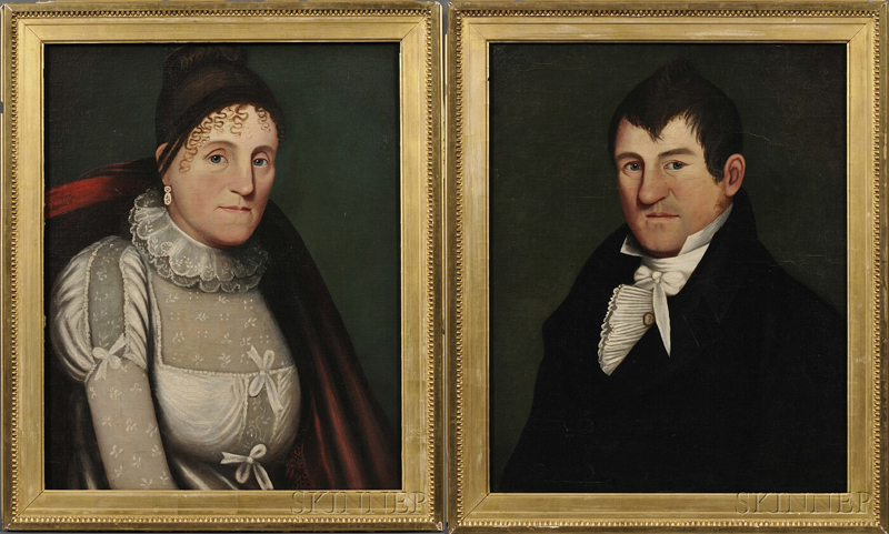 Appraisal: Zedekiah Belknap American - Pair of Portraits of a New