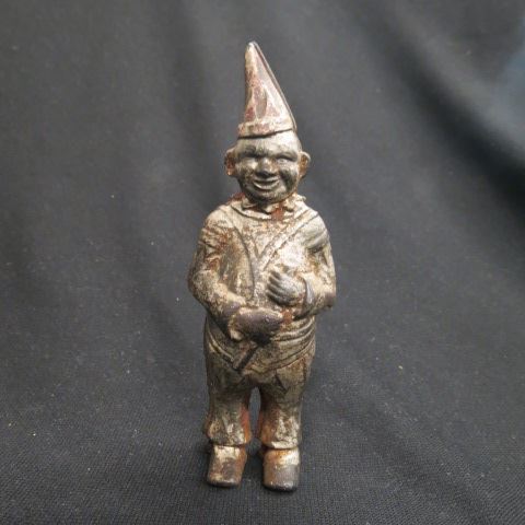 Appraisal: Cast Iron Figural Clown Still Bank circa