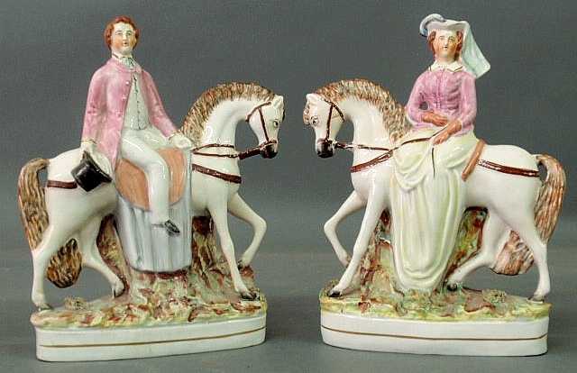 Appraisal: Pair of Staffordshire figures on horseback of the Prince of