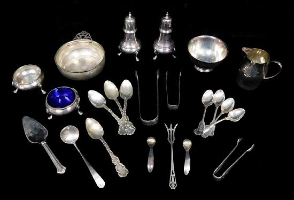 Appraisal: SILVER Miscellaneous sterling flatware and hollowware including Gorham pierced handle