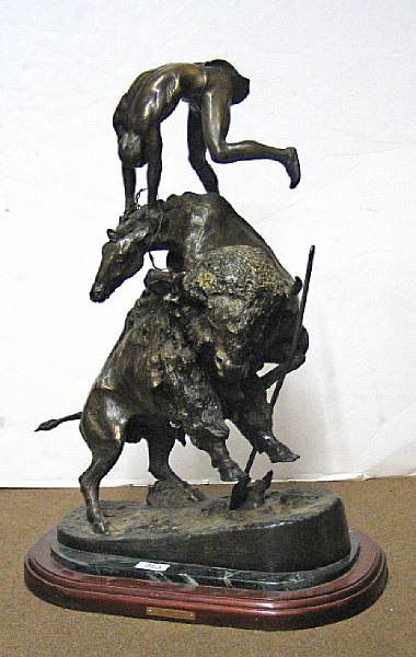 Appraisal: American School The buffalo horse inscribed 'Frederic Remington' on base