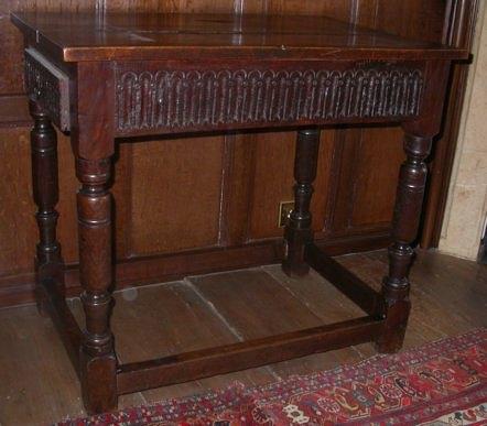 Appraisal: A th Century and later oak side table with gouge