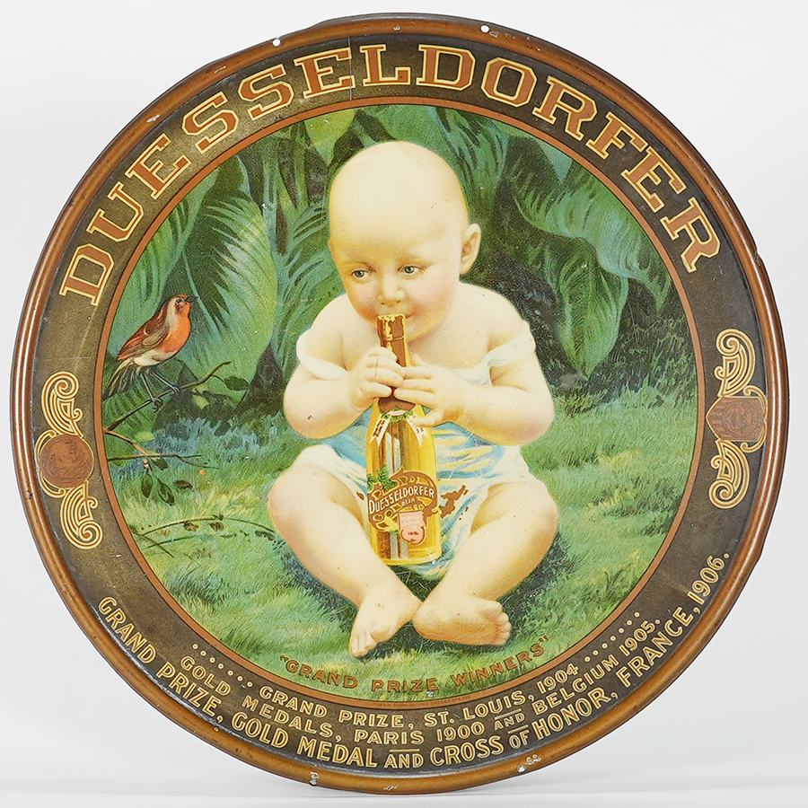 Appraisal: Duesseldorfer Beer Tin Advertising SignReference n aBrewery Indianapolis Brewing Indianapolis