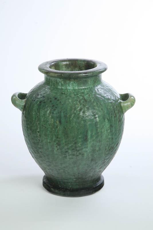 Appraisal: FULPER VASE Semi matte green glaze and hammered surface with