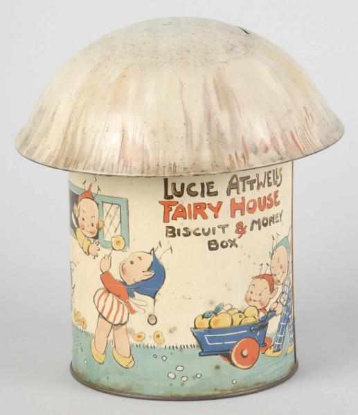 Appraisal: Crawford Fairy House Biscuit Tin Description Pictures designed by Mabel