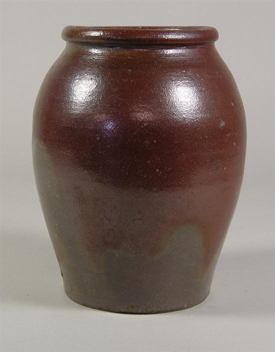 Appraisal: American Stoneware Urn Mid to late th Century Nice manganese