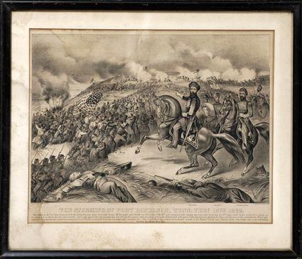 Appraisal: Currier Ives - The Storming of Fort Donelson Tenn Lithograph