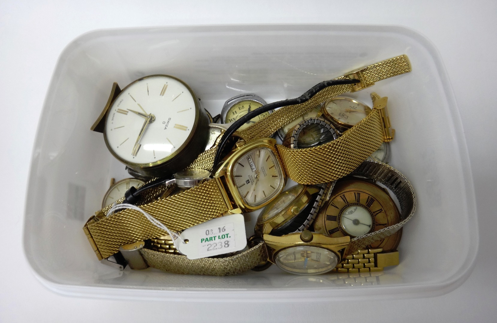 Appraisal: A lady's steel circular cased Omega wristwatch on a black