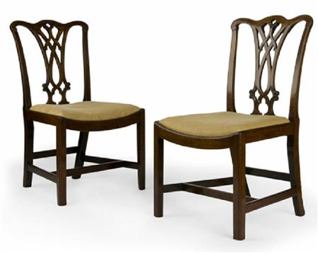 Appraisal: A pair of George III mahogany dining chairs In the