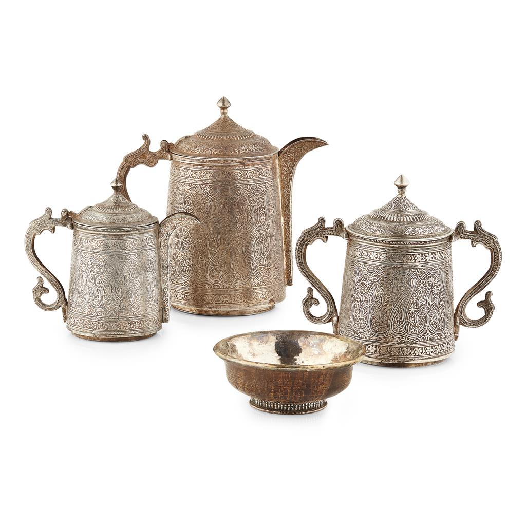 Appraisal: A collection of Eastern metalwares to include a small three