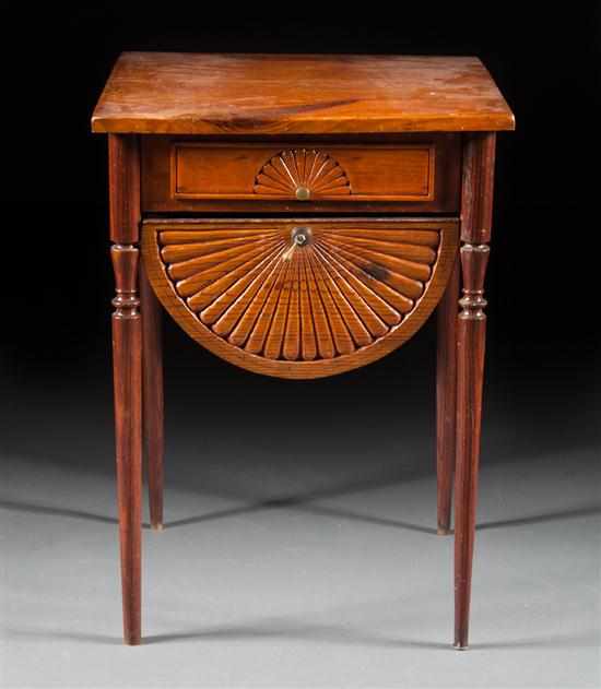 Appraisal: American vernacular mixed wood sewing stand late th century single