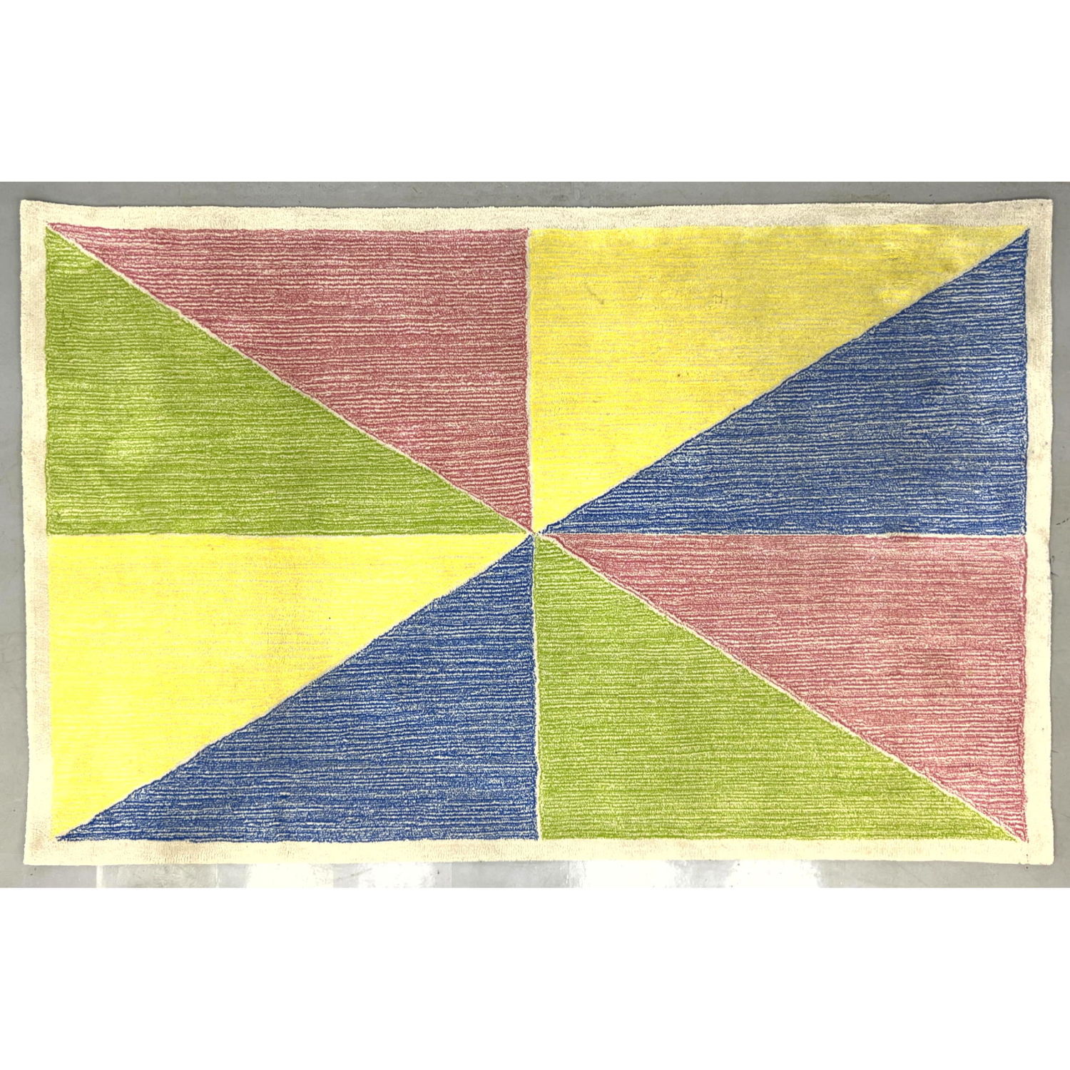 Appraisal: ' x ' EDWARD FIELDS Colorful Modernist Rug Sol Lewitt