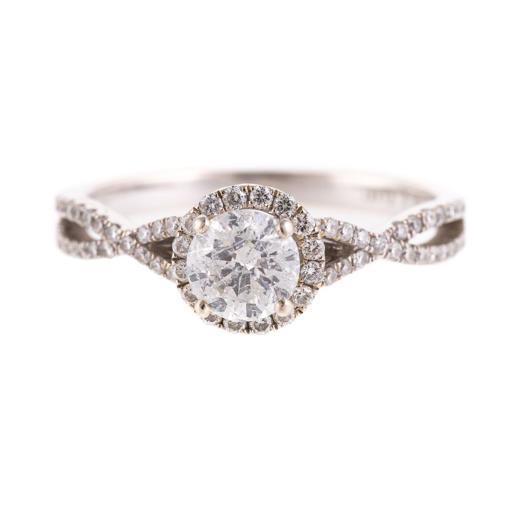 Appraisal: A Halo Diamond Engagement Ring in K K white gold