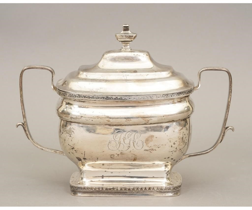 Appraisal: Coin silver covered sugar bowl by Lewis Smith Philadelphia circa