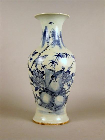 Appraisal: Chinese blue and white baluster vase late th century Of