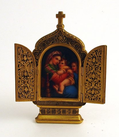 Appraisal: Madonna of the Chair after Raphael porcelain with arched top