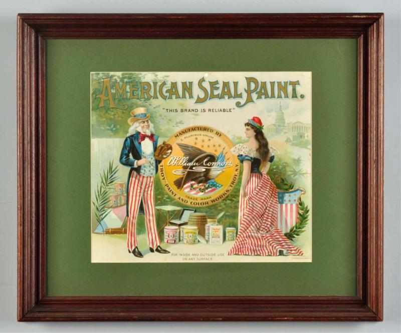 Appraisal: Paper American Seal Paint Sign Description Late s Nice image