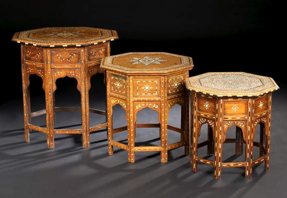 Appraisal: North African Hardwood and Inlaid Occasional Table late th century