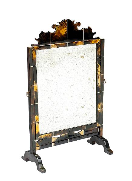 Appraisal: A Baroque style tortoiseshell and ivory dressing mirror th century