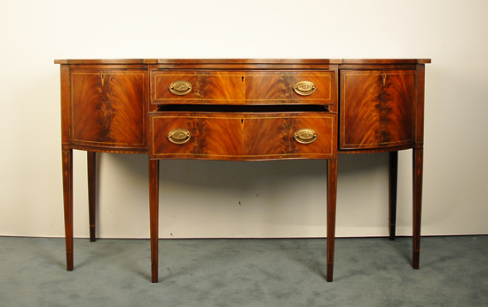 Appraisal: A Federal-style Mahogany Sideboard E-M th C with oak secondary