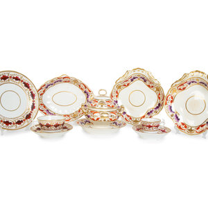 Appraisal: A Partial Dessert Service of English Derby Porcelain CIRCA comprising