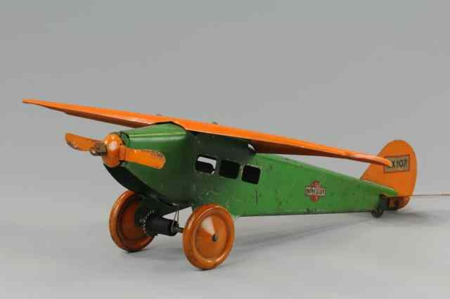 Appraisal: STEELCRAFT ARMY SCOUT PLANE Pressed steel fuselage painted in green