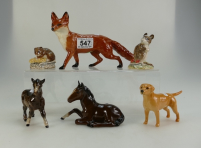 Appraisal: A collection of Beswick animals to include Fox A Harvest