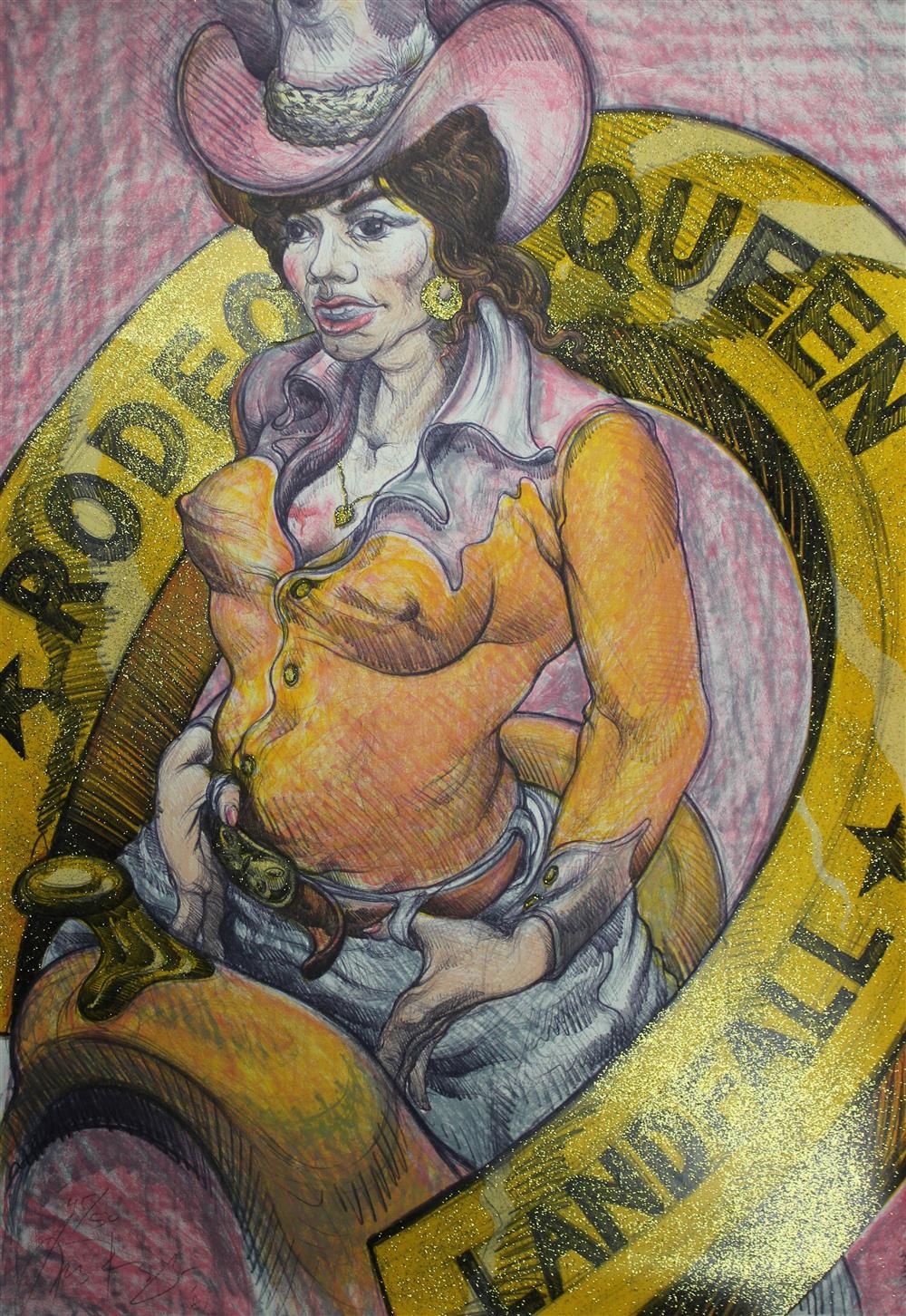 Appraisal: LUIS JIMENEZ AMERICAN - RODEO QUEEN Color lithograph heightened with