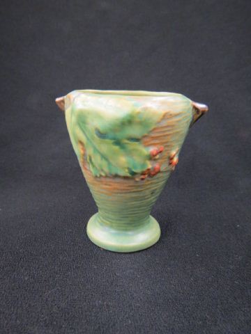 Appraisal: Roseville Pottery Bushberry Vase green - excellent