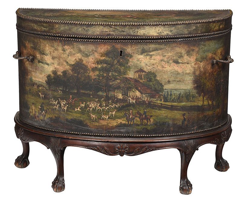 Appraisal: Dutch Neoclassical Style Demilune Commode Continental late th century demilune