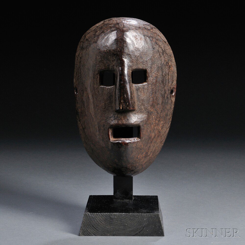 Appraisal: Himalayan Carved Wood Mask with stand ht in Estimate -