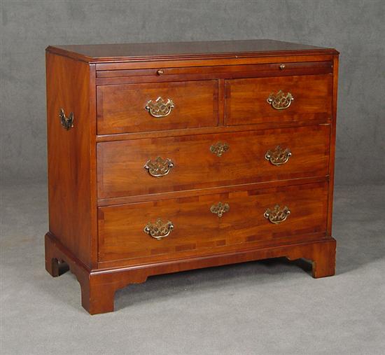 Appraisal: Mahogany Yew Wood Veneer Hekman Bachelor's Chest Late th Century