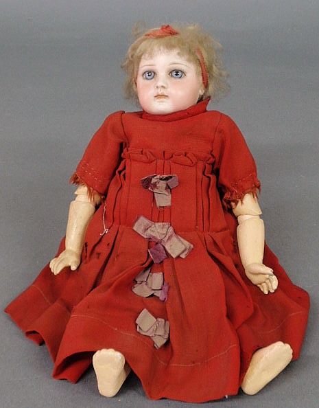 Appraisal: French Jumeau bisque head doll with pierced ears h