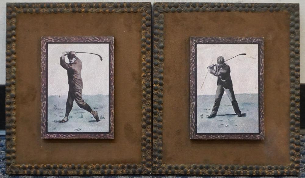 Appraisal: Pair Prints of Golfers Frame x in x cm