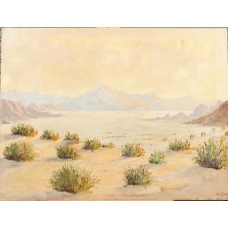 Appraisal: Geo Lilley Painting Unframed oil on canvas desert landscape by