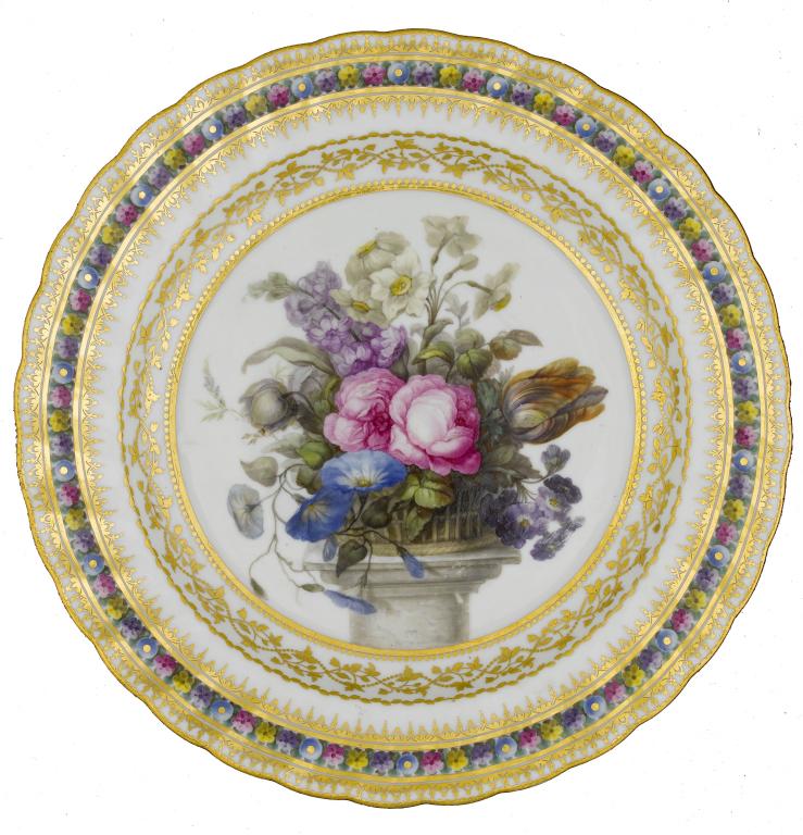 Appraisal: A FINE DERBY PLATE painted by William Billingsley with a