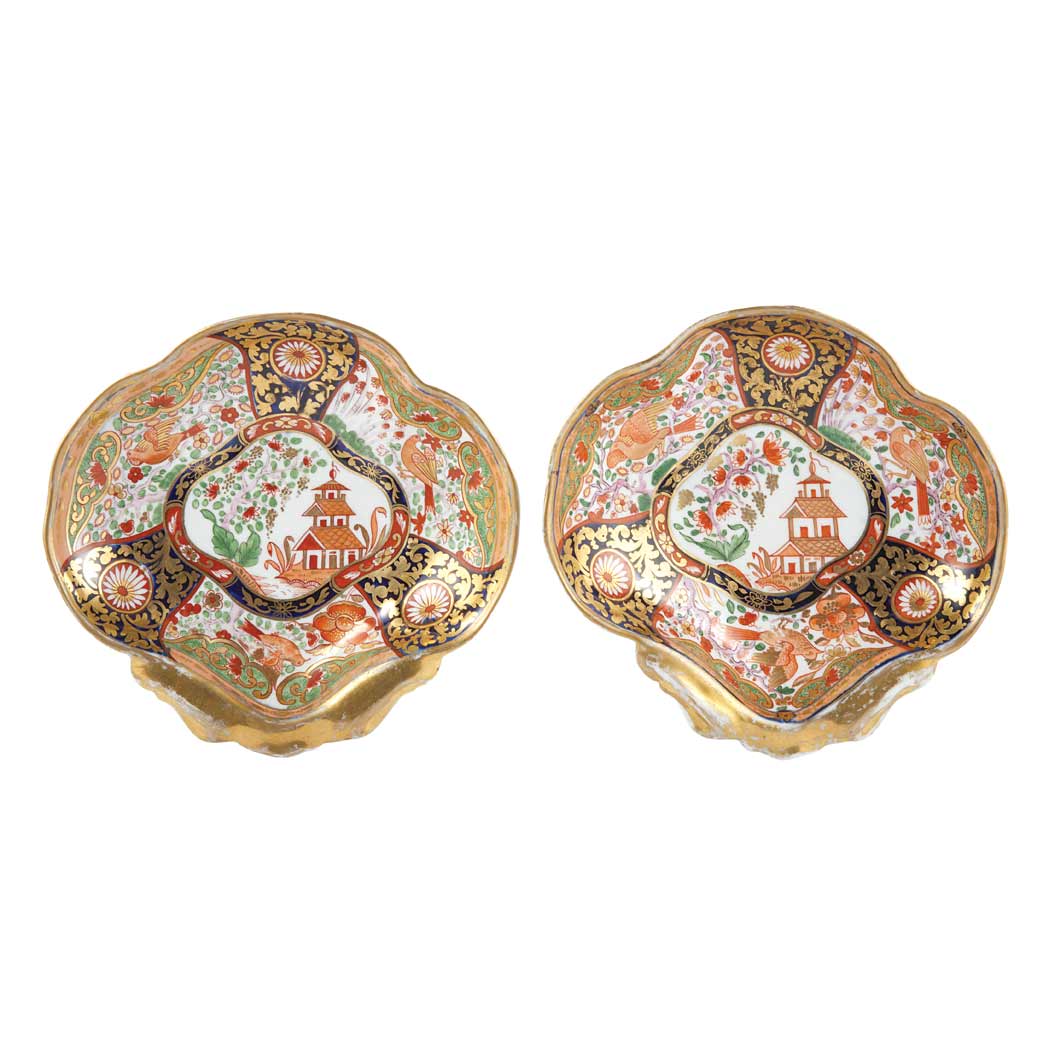 Appraisal: Pair of Coalport Porcelain Dessert Dishes Circa Each decorated in